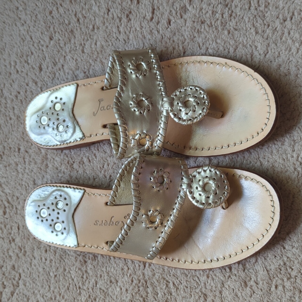 Silver-Gold Jack Rogers Sandals Size 8